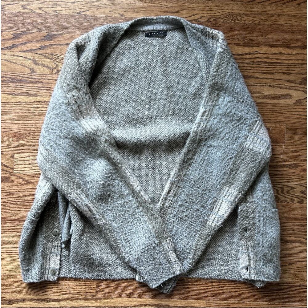 $330 Stampd Men's Green Plaid Button Front V-Neck Cardigan Sweater Size L